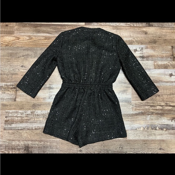 NWOT LN MAJE Black Tweed Romper FR 40 8 M - Picture 3 of 12